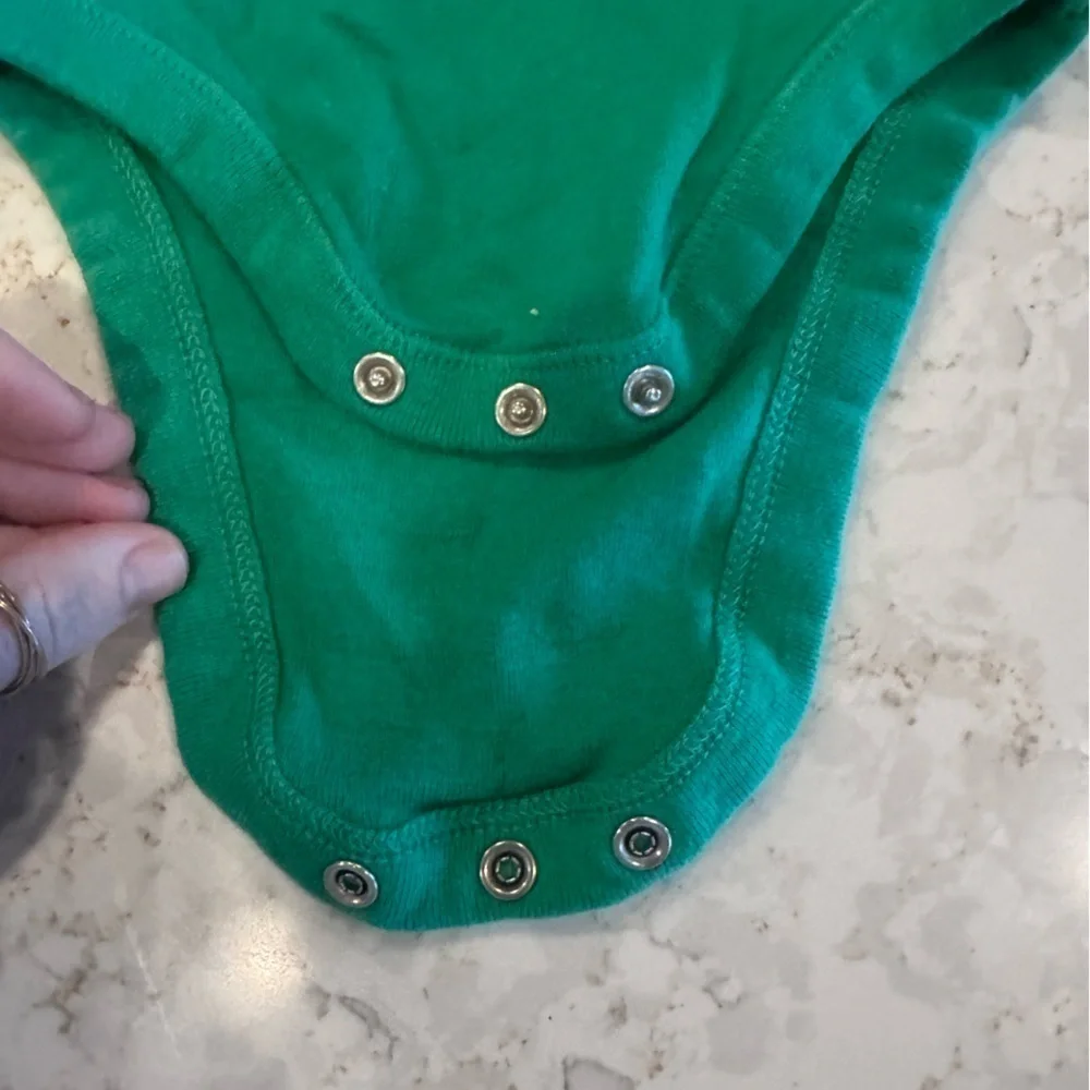 Old navy 6-12M Green 'Lucky Charm' Baby Onesie